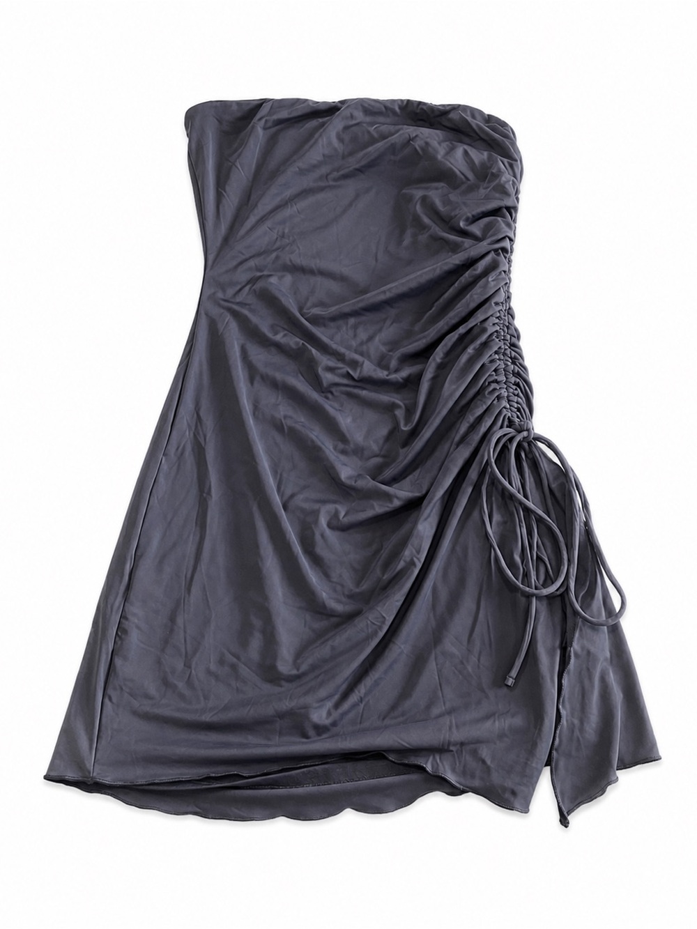 Princess Polly Strapless Mini Dress US 4 Gray Ruched
Side Cutout Bodycon - Picture 3 of 10